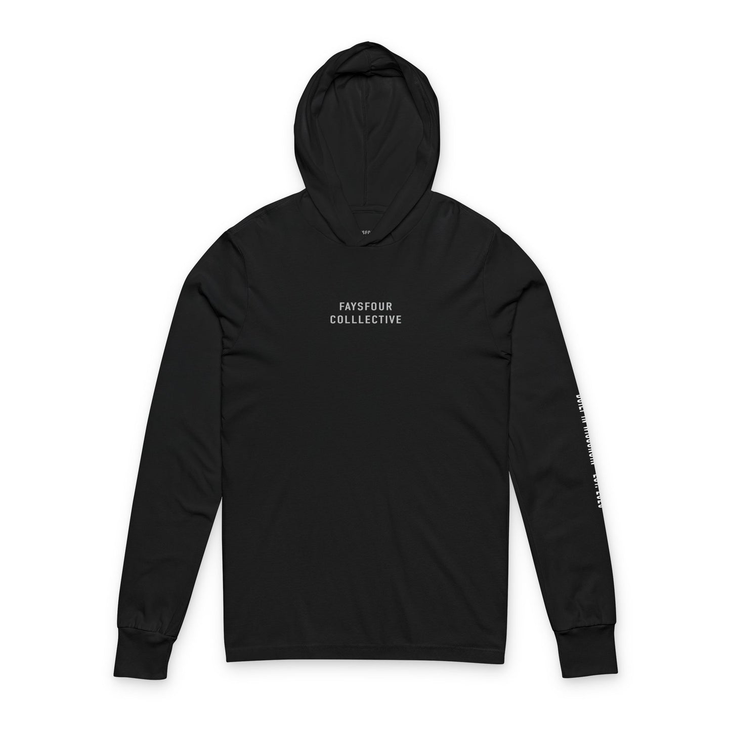 Hooded Long Sleeve Tee — Faysfour Collective Minimal Logo